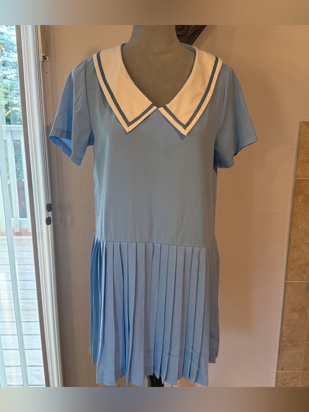Mengsha Baby Blue Pleated School Girl/ Anime Dress